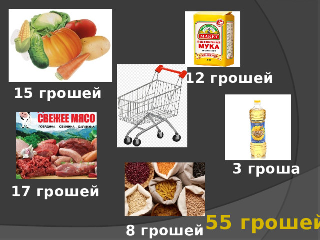 12 грошей 15 грошей 3 гроша 17 грошей 55 грошей 8 грошей 