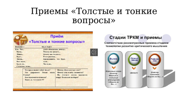 Приемы «Толстые и тонкие вопросы» 