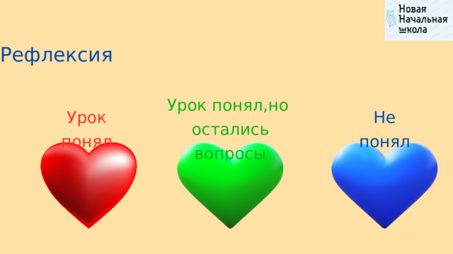  Рефлексия Урок понял,но остались вопросы Урок понял Не понял 