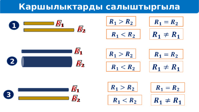 Каршылыктарды салыштыргыла       1           2           3     