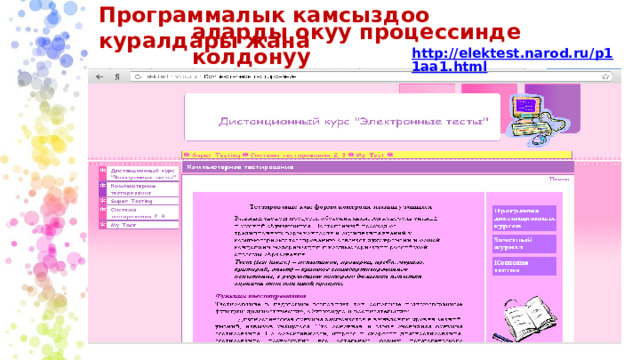 Программалык камсыздоо куралдары жана аларды окуу процессинде колдонуу 