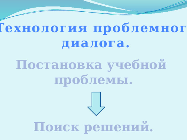 Технология проблемного диалога. Постановка учебной проблемы. Поиск решений. 
