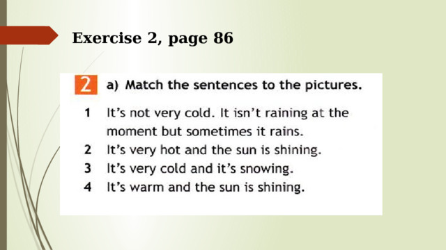  Exercise 2, page 86 