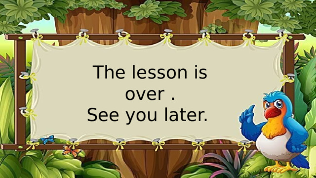 The lesson is over . See you later. 