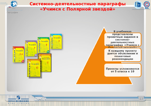 Системно-деятельностные параграфы «Учимся с Полярной звездой» География 16  