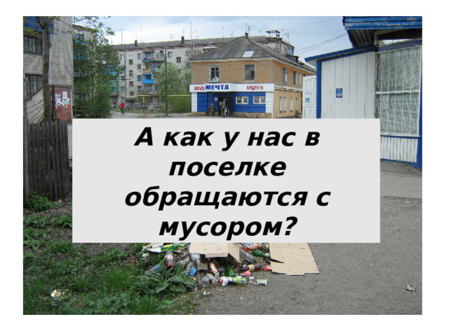 А как у нас в поселке обращаются с мусором? 