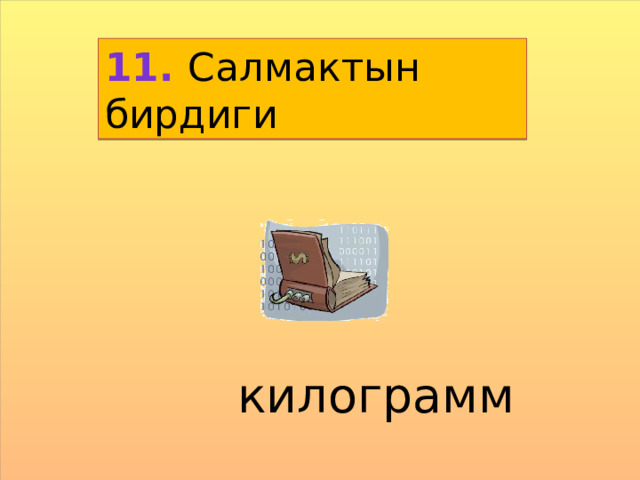 11. Салмактын бирдиги килограмм 