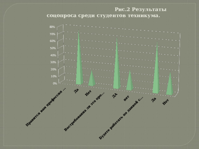  Рис.2 Результаты соцопроса среди студентов техникума. 