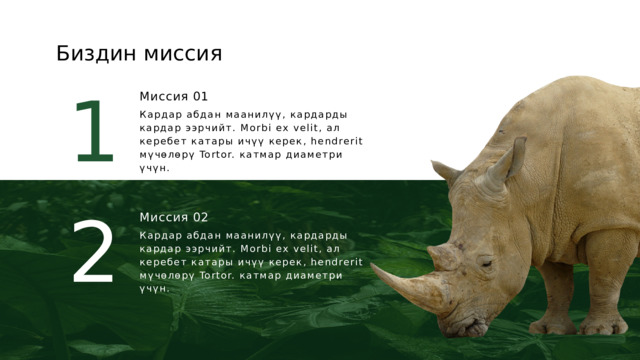 Биздин миссия 1 Миссия 01 Кардар абдан маанилүү, кардарды кардар ээрчийт. Morbi ex velit, ал керебет катары ичүү керек, hendrerit мүчөлөрү Tortor. катмар диаметри үчүн. 2 Миссия 02 Кардар абдан маанилүү, кардарды кардар ээрчийт. Morbi ex velit, ал керебет катары ичүү керек, hendrerit мүчөлөрү Tortor. катмар диаметри үчүн. 