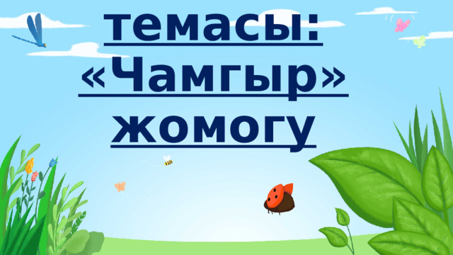 Сабактын темасы: «Чамгыр» жомогу 