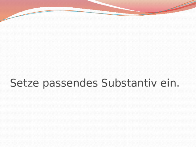 Setze passendes Substantiv ein. 