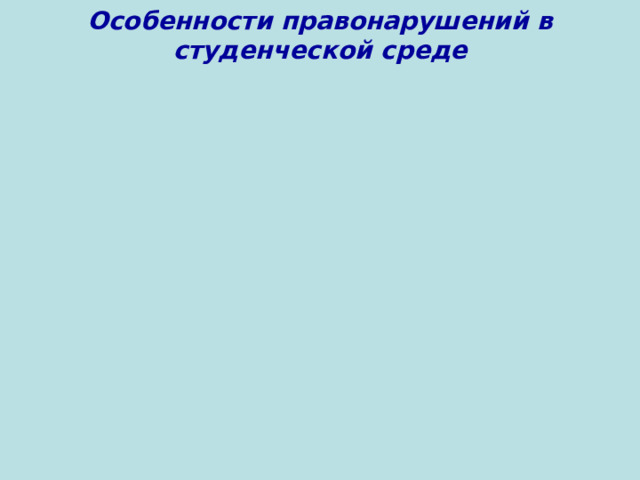 Особенности правонарушений в студенческой среде    