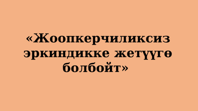 «Жоопкерчиликсиз эркиндикке жетүүгө болбойт» 