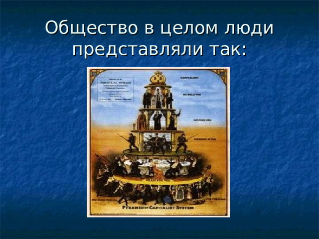 Общество в целом люди представляли так: 