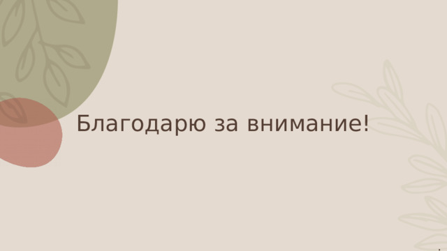 Благодарю за внимание! . 