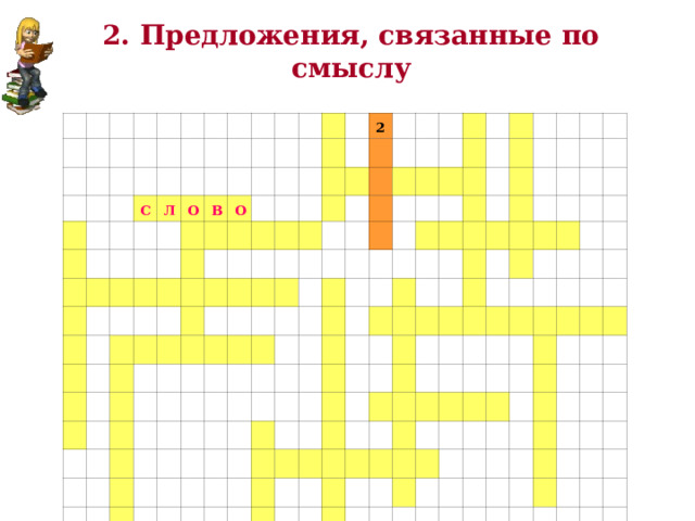 2. Предложения, связанные по смыслу С Л О В О 2 