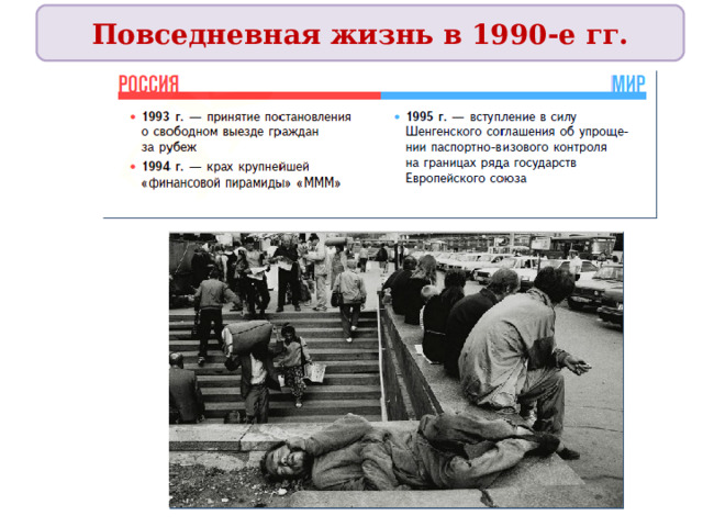 Повседневная жизнь в 1990-е гг. 