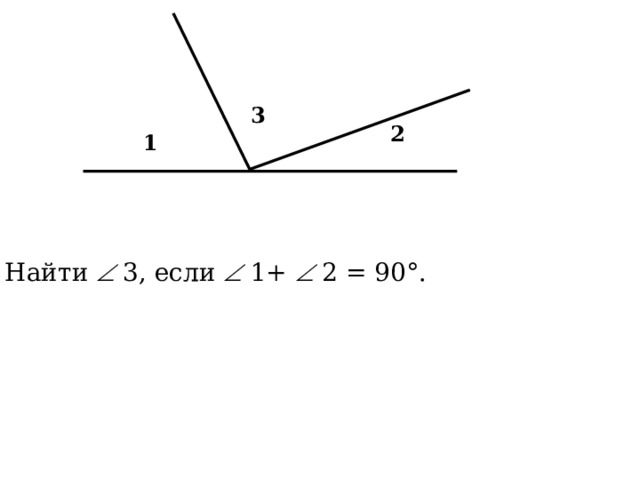 3 2 1  Найти  3, если  1+   2 = 90°. 