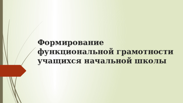 Формирование функциональной грамотности учащихся начальной школы 