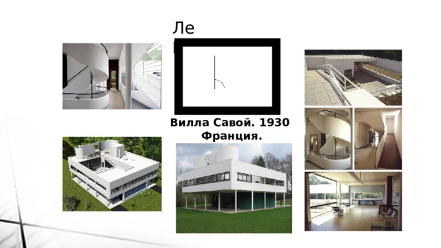 Ле Корбюзье  Вилла Савой. 1930  Франция. 