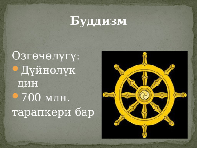 Буддизм Өзгөчөлүгү: Дүйнөлүк дин 700 млн. тарапкери бар 