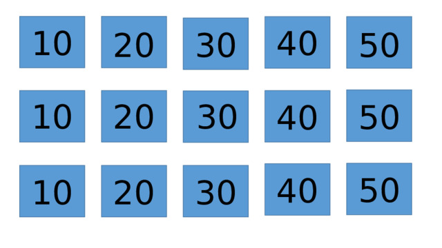 10 40 50 20 30 50 40 20 30 10 50 40 20 10 30 