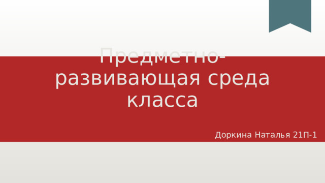 Предметно-развивающая среда класса Доркина Наталья 21П-1 1 