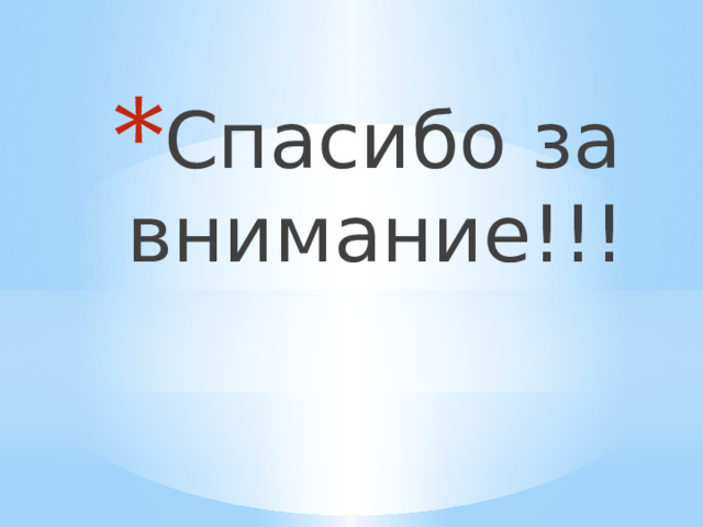 Спасибо за внимание!!! 
