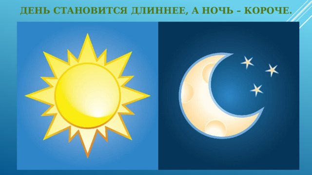 День становится длиннее, а ночь – короче. 