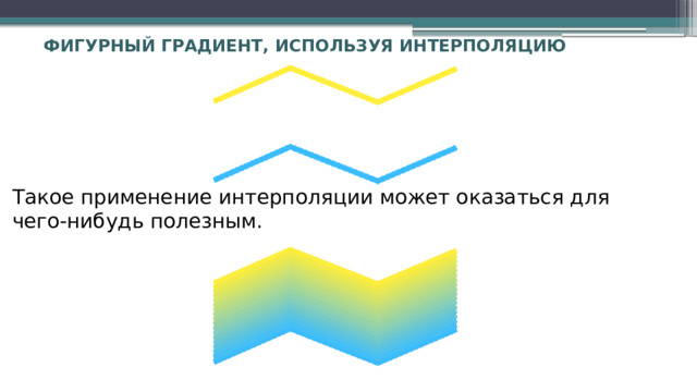 Фигурный градиент, используя интерполяцию Такое применение интерполяции может оказаться для чего-нибудь полезным. 