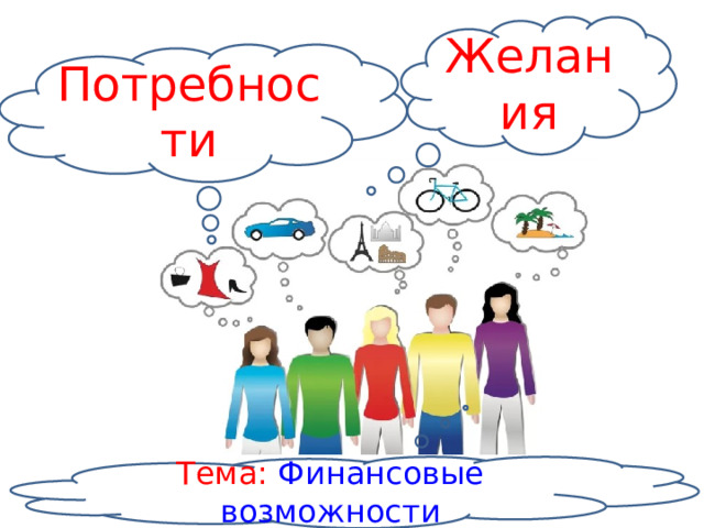 Желания Потребности Тема: Финансовые возможности 