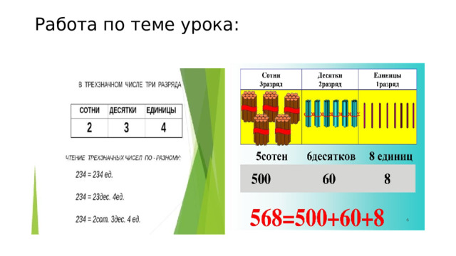 Работа по теме урока: 