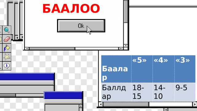 БААЛОО  Баалар Баллдар «5» «4» 18-15 «3» 14-10 9-5 
