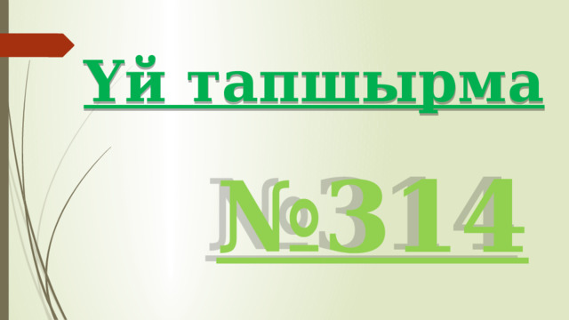 Үй тапшырма № 314 