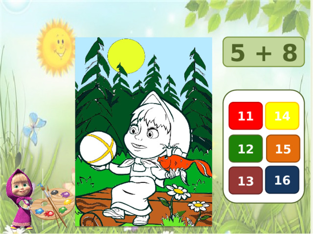 5 + 8 11 14 12 15 16 13 