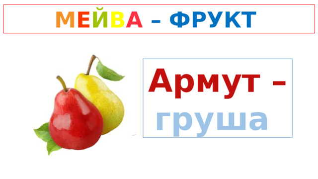М Е Й В А  – ФРУКТ Армут – груша 