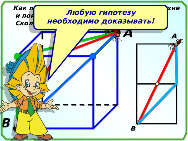 Как пауку быстрее навести порядок на кухне  и поймать злополучную муху?  Сколько таких путей можно найти? Любую гипотезу необходимо доказывать! А А № 929. Математика 5 класс. Н.Я.Виленкин. В В  