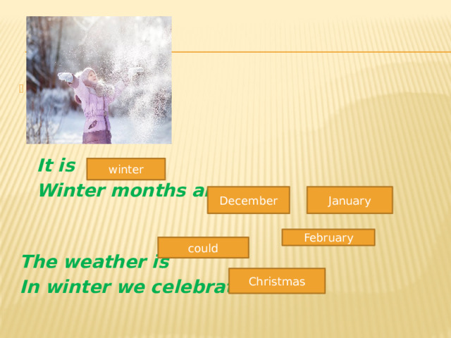  It is  Winter months are , The weather is In winter we celebrate winter December January February could Christmas 