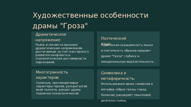 Художественные особенности драмы 