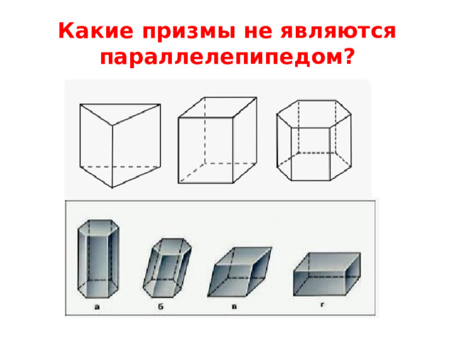 Какие призмы не являются параллелепипедом? 