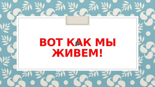  Вот как мы живем! 