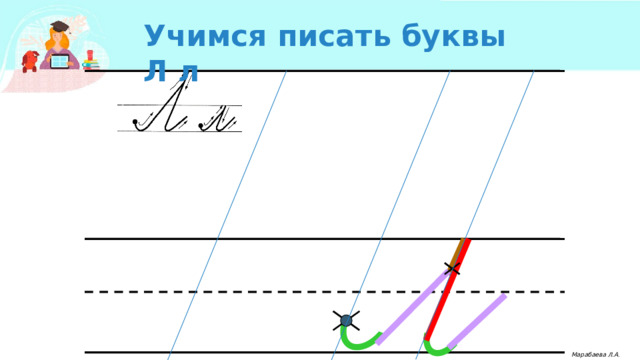 Учимся писать буквы Л л Марабаева Л.А . 