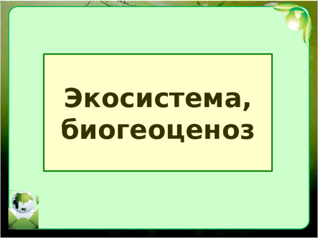 Экосистема,  биогеоценоз 