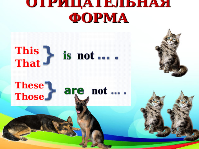 ОТРИЦАТЕЛЬНАЯ ФОРМА This That These Those   