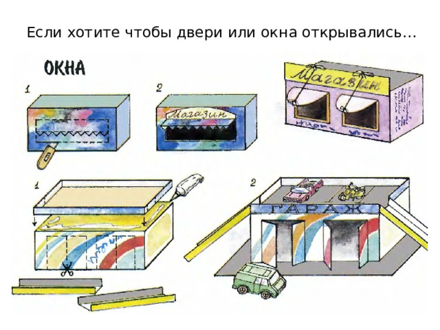 Если хотите чтобы двери или окна открывались… Можно использовать как раздаточный материал.  