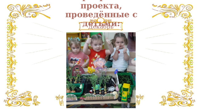 Мероприятия проекта, проведённые с детьми: Декабрь 