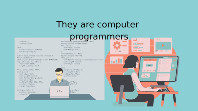 They are computer programmers 