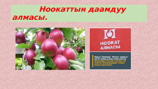  Ноокаттын даамдуу алмасы. 