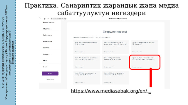МУГАЛИМДЕРДИ ПРОФЕССИОНАЛДЫК ӨСТҮРҮҮ 