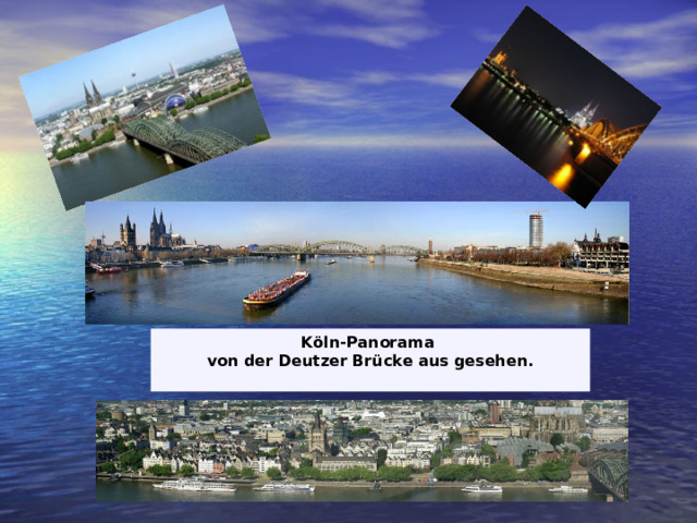 Köln-Panorama von der Deutzer Brücke aus gesehen.  